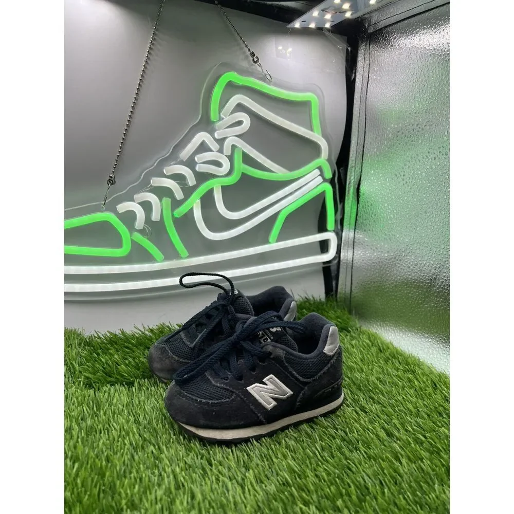 New Balance Shoes Baby Size 5C Classic 574 Style Retro Black Royal Blue KL574NSI